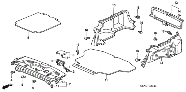 Rear Tray - Trunk Garnish (1) for 2005 Honda Civic #0