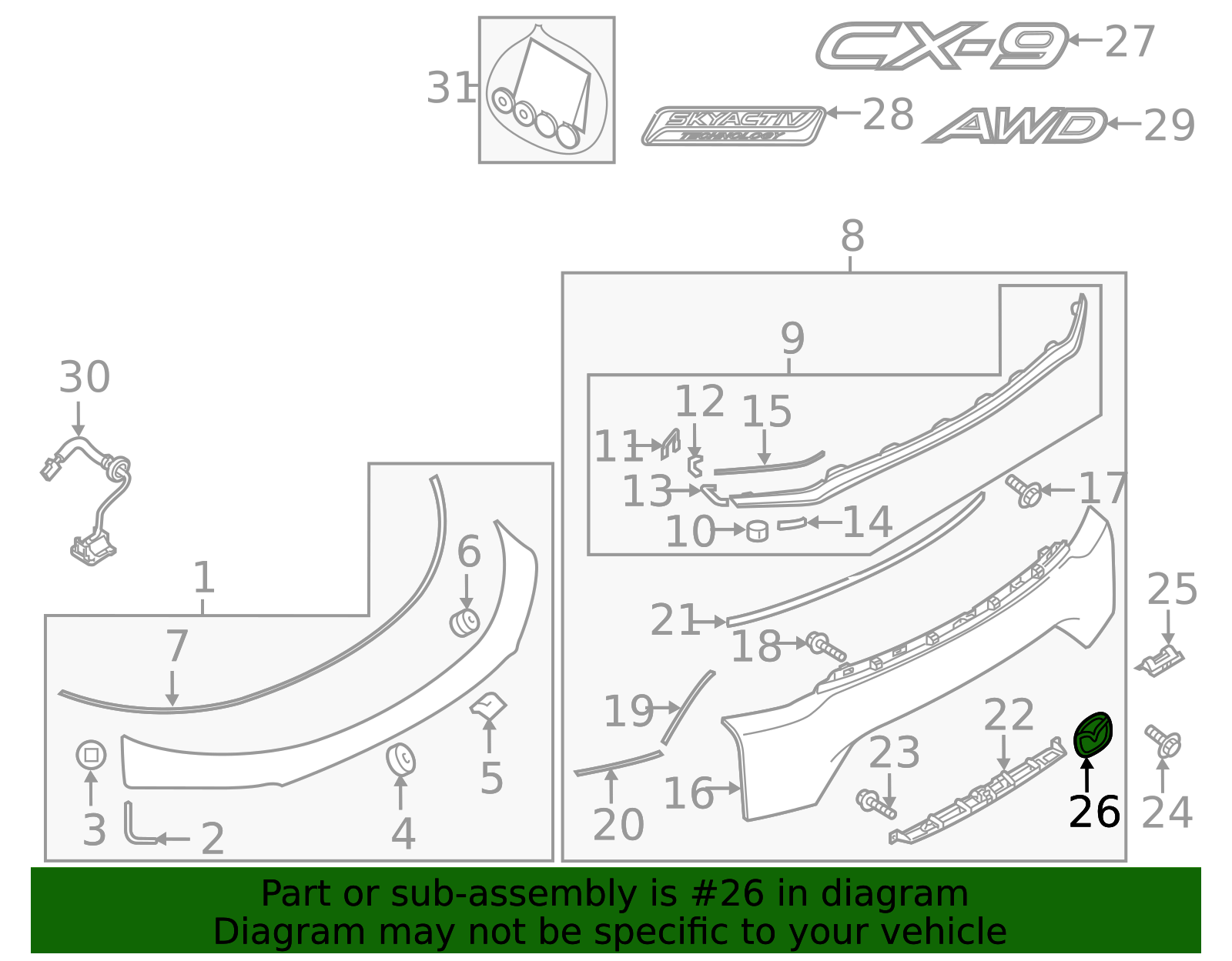 2016-2023 Mazda CX-9 Hatch Emblem TK78-51-731A | OEM Parts Online