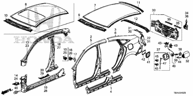 Outer Panel - Rear Panel for 2016 Honda Civic #0