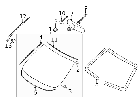Glass - Windshield for 2012 Nissan Murano #0