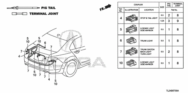 Electrical Connector (RR.) for 2011 Acura TSX #0