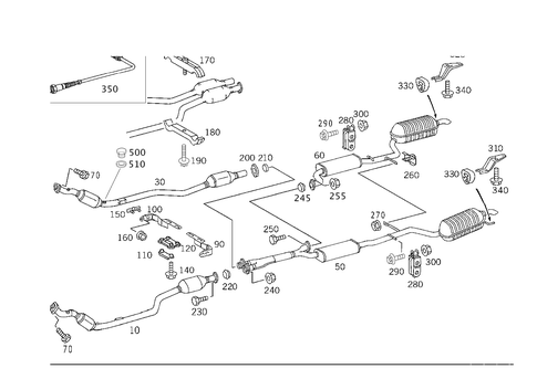 Exhaust System Used on Six-Cylinder Gasoline Vehicles for 2001 Mercedes-Benz S55 AMG #0