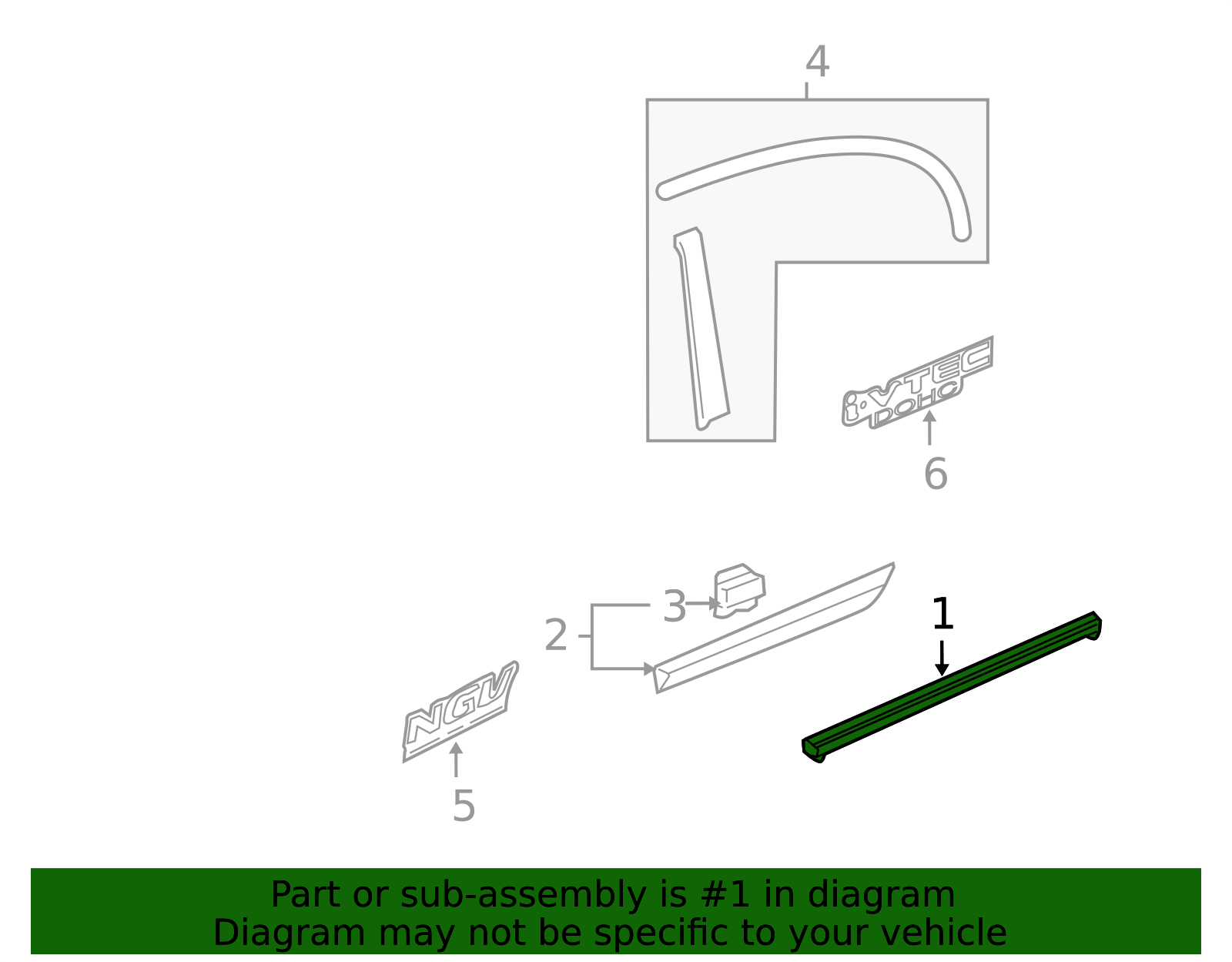 OEM 2006-2011 Honda Civic Door Window Belt Weatherstrip 72950-SNA-A01 ...