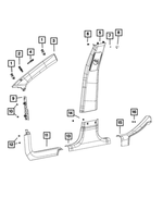 1UC96HDAAC - Interior Trim: A Pillar Molding, Right for Mopar Image
