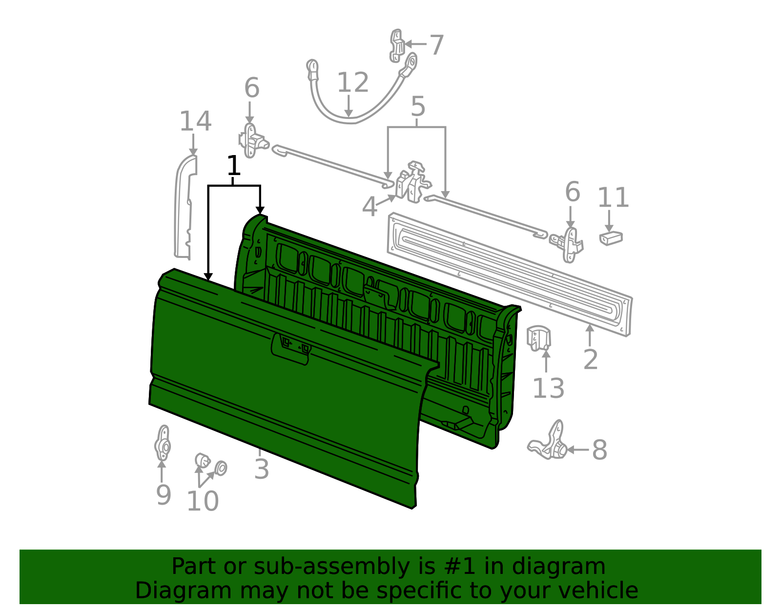 1L5Z-9940700-BA - Tail Gate 1993-2005 Ford Ranger | Ford Parts Direct