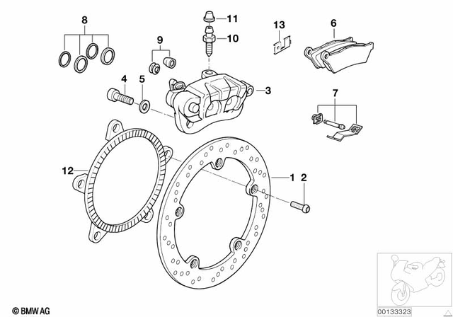 34212314151 - Brakes: Rear Brake Disc -  for BMW-Motorrad Image