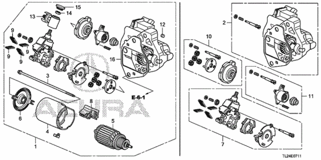 Starter Motor (Mitsuba) (V6) for 2011 Acura TSX #0