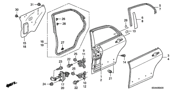 Rear Door Panels for 2007 Honda Accord #0