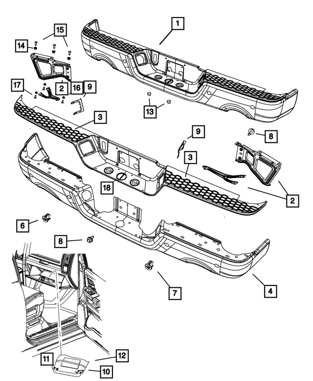 « 6027958 – Frame, Bumper and Fascia : A Emboîter Ecrou pour Mopar Image »