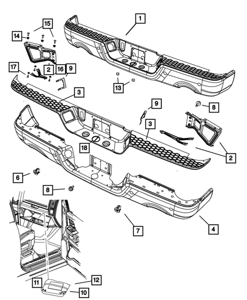 Rear Bumper and Fascia for 2013 Ram 1500 #0