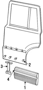 4293616 - Body: Lower Cladding Mount Stud for Chrysler: LeBaron | Jeep: Grand Cherokee, Grand Wagoneer Image