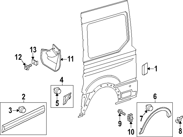 PK4Z61280K97C - Body: Wheel Opening Molding for Ford Image