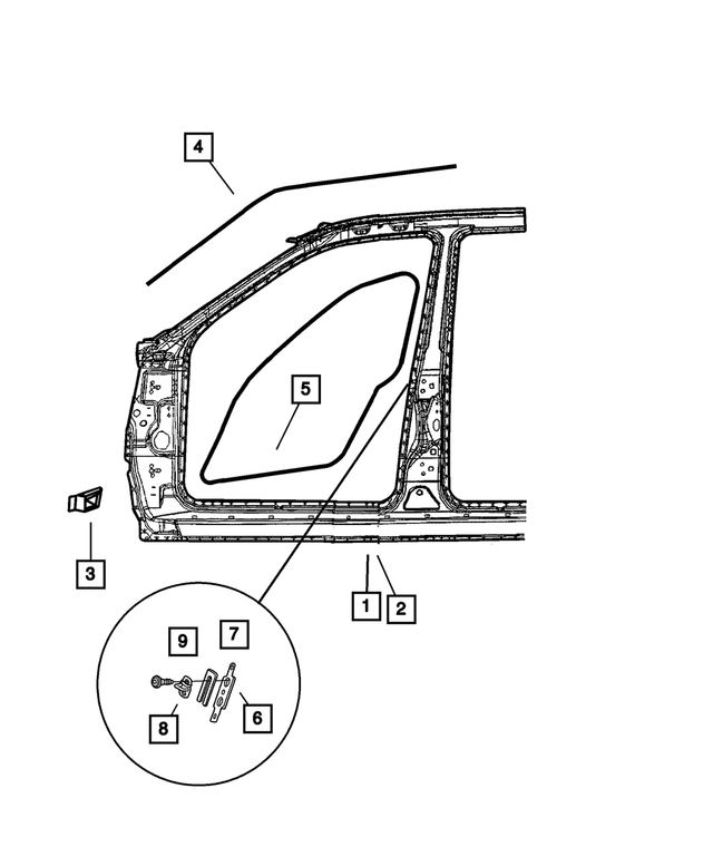 « 5083300AC – Body Sheet Metal Except Doors : Ouverture Côté Caisse, Avant Panneau, Côté Droit pour Mopar Image »