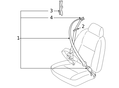 Front Seat Belts for 2001 Subaru Forester #0