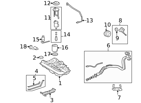 Fuel System Components for 2009 Toyota Camry #3