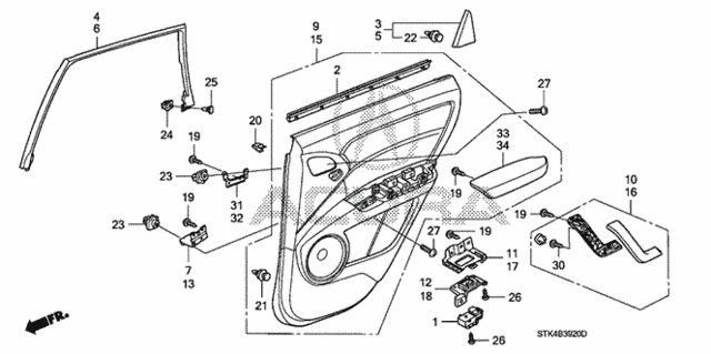 Rear Door Lining for 2007 Acura RDX #0
