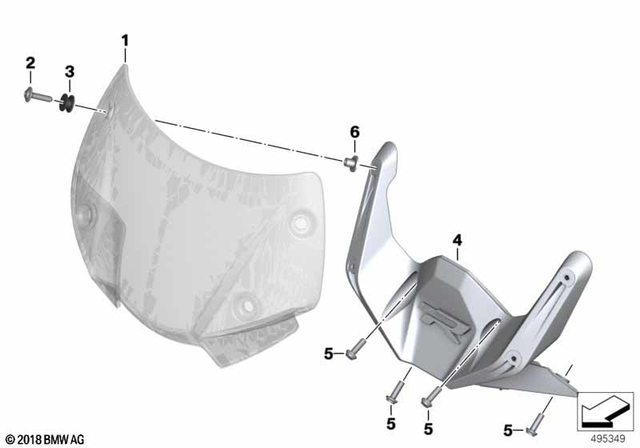 46638394311 - Ergonomics &amp; Comfort: Sport Windscreen for BMW-Motorrad Image