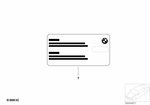 1399791396 - Engine Electrical System: Stick-on Label for BMW: 318i, 318is, 318ti, 320i, 323Ci, 323i, 325Ci, 325i, 325is, 325xi, 328Ci, 328i, 330Ci, 330i, 330xi, 525i, 525xi, 528i, 530i, 530xi, 540i, 540iP, 545i, 550i, 645Ci, 650i, 740i, 740iL, 740iLP, 745i, 745Li, 750i, 750iL, 750iLP, 750Li, 760i, 760Li, 840Ci, 840i, 850Ci, BMW ALPINA V8, M3, M3 3.2, M5, M6, X3 2.5i, X3 3.0i, X5 3.0i, X5 4.4i, X5 4.6is, X5 4.8is, Z3 1.9, Z3 2.5, Z3 2.5i, Z3 2.8, Z3 3.0i, Z3 M3.2, Z4 2.5i, Z4 3.0i, Z4 M3.2, Z8 Image image
