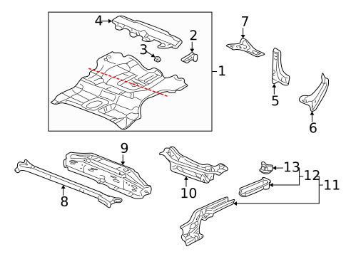 Rear Floor & Rails for 2002 Acura RSX #0