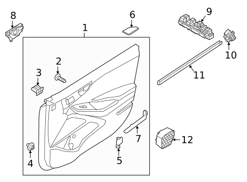 Interior Trim - Front Door for 2018 Hyundai Ioniq #0