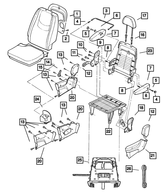 5069206AA - Interior Trim: Seat Back Recliner, Left for Mopar Image image