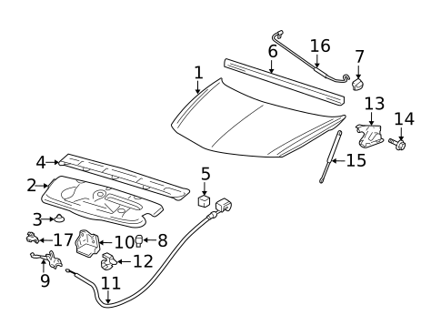 Hood & Components for 2002 Pontiac Aztek #0