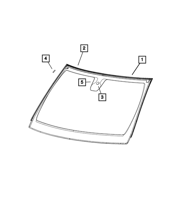 55112845AE - Glass: Shipping Assembly - 30 Lite Glass Windshield for Mopar Image