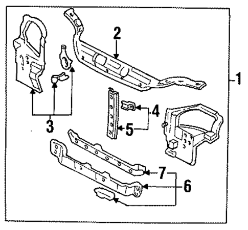 Radiator Support for 1995 Honda Civic #0