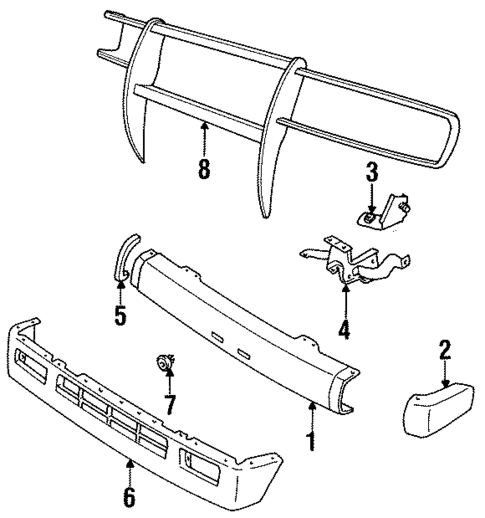 Bumper & Components - Front for 1995 Isuzu Rodeo #0
