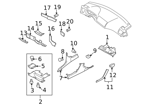 Instrument Panel Components for 2009 Subaru Outback #0