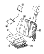 1NE83DX9AE - Interior Trim: Headrest Sleeve, Locking for Dodge: Durango | Jeep: Grand Cherokee, Grand Cherokee WK Image