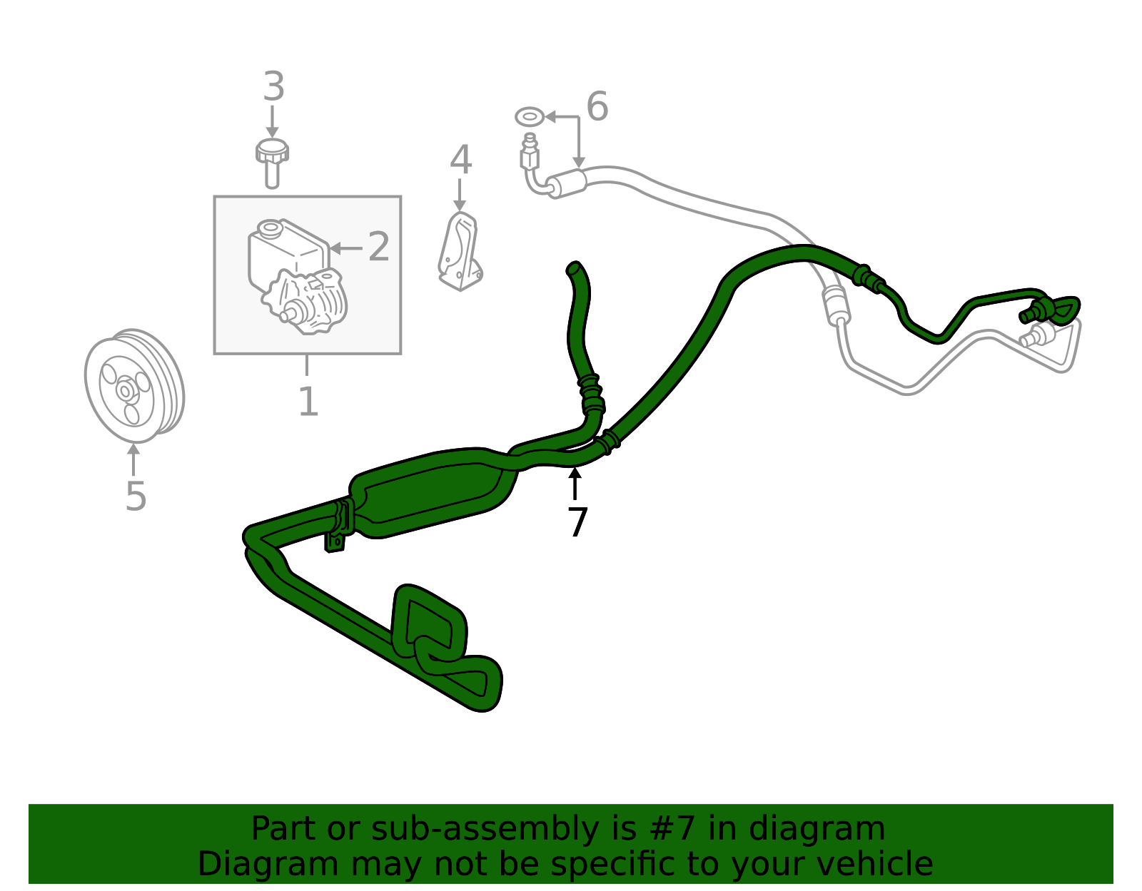 1999-2005 GM Power Steering Gear Outlet Hose 25727229 | OEM Parts Online