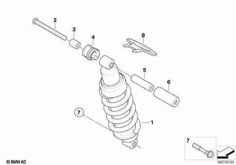 Spring Strut, Mounted Parts for 2007 BMW-Motorrad F 800 GS #0