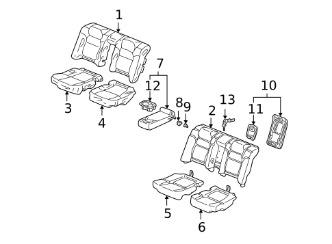 Rear Seat Components for 2003 Acura CL #0