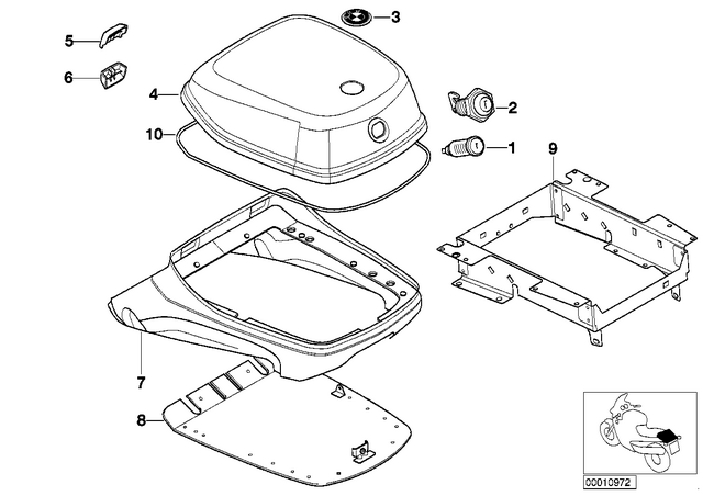 51252313284 - Audio, Navigation, Information Systems: Lock Cylinder with Key -  for BMW-Motorrad Image