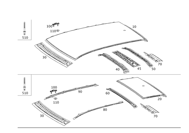 2466500300 - : Roof Frame for Mercedes-Benz Image
