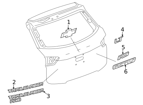 Exterior Trim - Lift Gate for 2021 Chevrolet Trailblazer #0