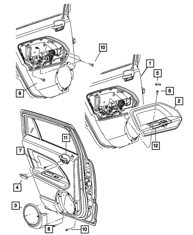 1JL911K2AB - Interior Trim: Rear Door Bolster, Left for Mopar Image