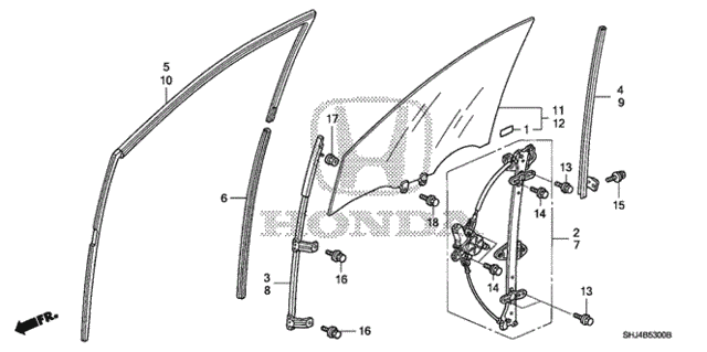 Front Door Windows  - Regulator for 2007 Honda Odyssey #0