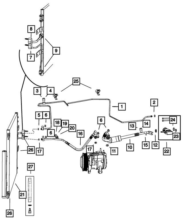 68092245AC - : A/C Suction Line for Mopar Image