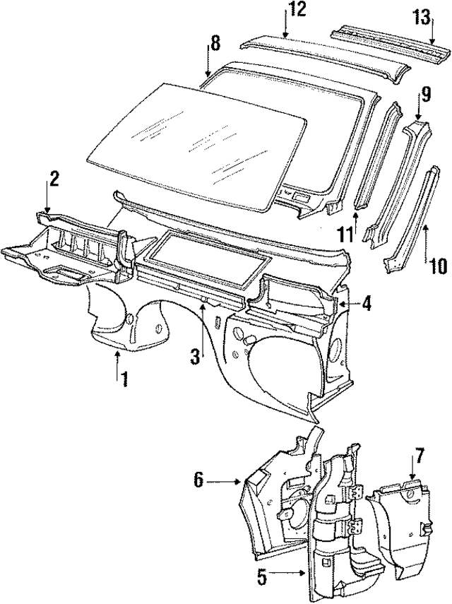 41321933954 - Body: Windshield Header for BMW Image