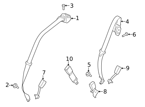 Rear Seat Belts for 2019 Lincoln MKC #0