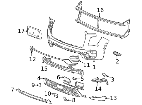 Bumper & Components - Front for 2025 GMC Yukon | OEM Parts Online
