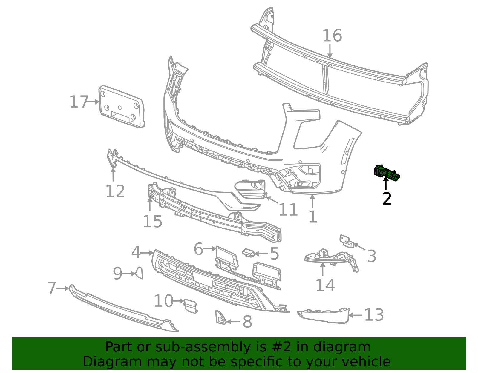 2025-2026 GMC Bumper Guide 85547955 GM | GMPartsDirect.com