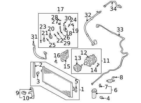 Condenser, Compressor & Lines for 2001 Nissan Maxima #0