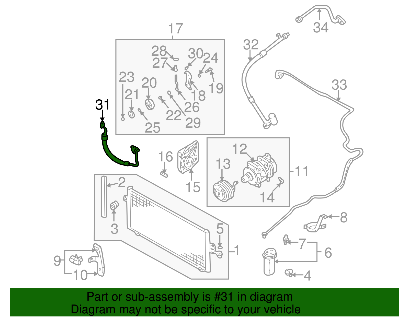 AC Hoses - Nissan (92480-2Y90A)