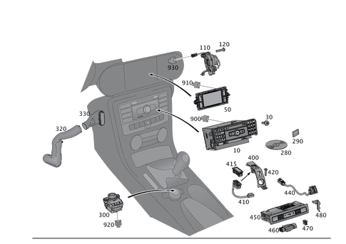 Radio, Operating and Display Unit for 2012 Mercedes-Benz SLK55 AMG #0