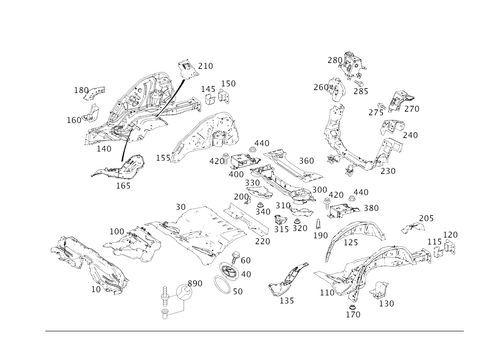 Rear-End Floor for 2012 Mercedes-Benz GLK350 #0