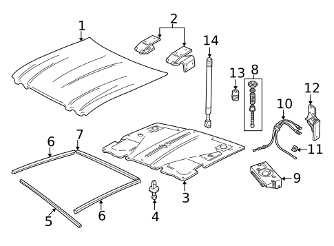 Hood & Components for 2001 Jaguar XJ8 #0