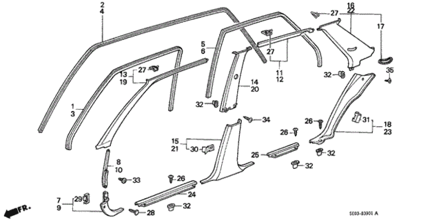Door Trim (4D) 4DR for 1986 Honda Accord #0